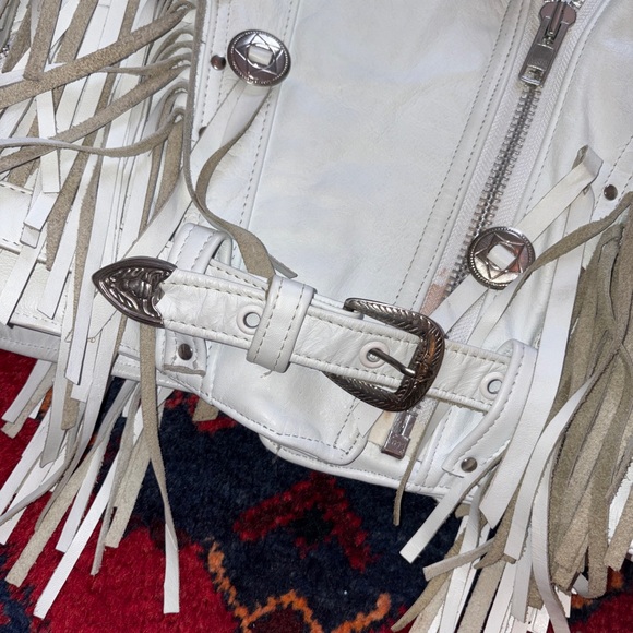 Vintage 80s Eagle Fringed Cow-Boy Western Leather Jacket - Picture 6 of 10